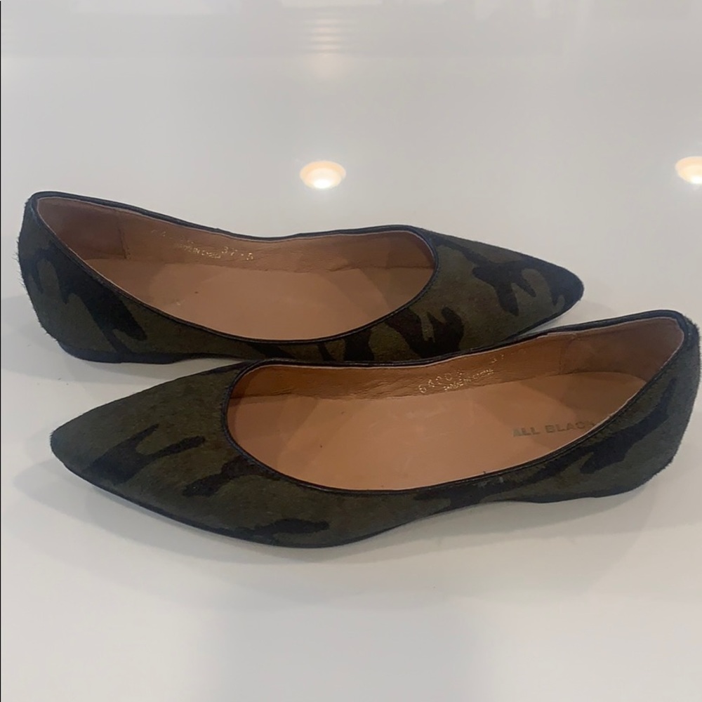 All Black Camo Flats size 37.5 (7 1/2)